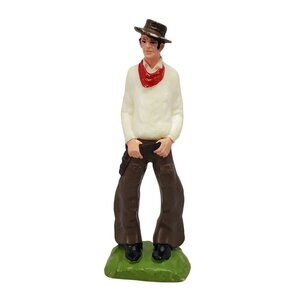 Vintage 1972 Western Cowboy Figurine 6" Tall Plastic Collectible Gun Figher